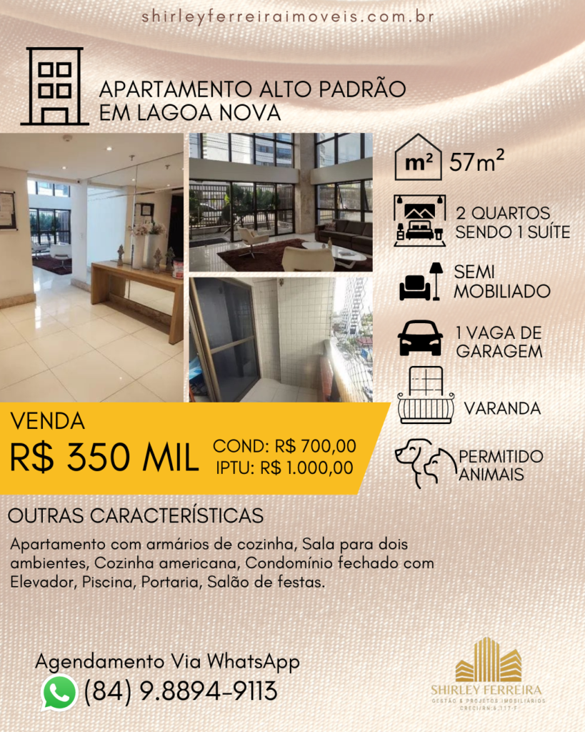 Apartamento alto padrão em Lagoa Nova