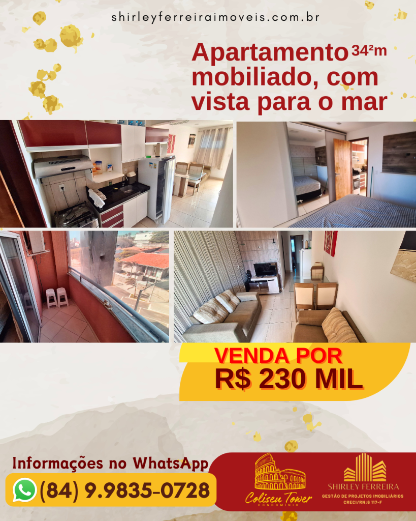 Apartamento Mobiliado com Vista para o mar