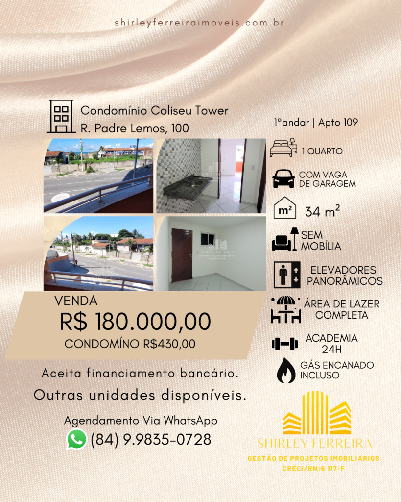 Apartamento em Natal, Unidade 109